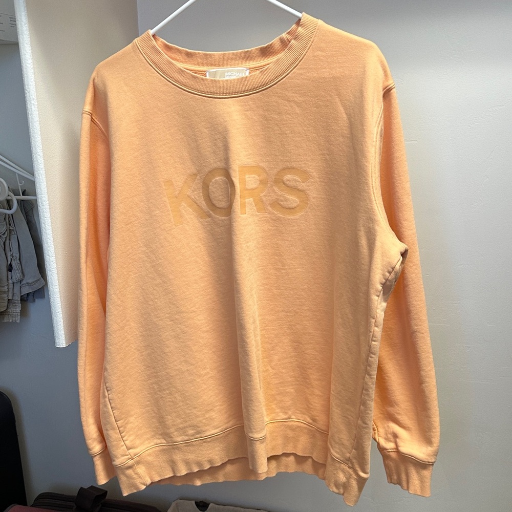 Michael Kors Peach Embossed KORS Crewneck Sweatshirt